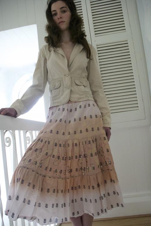 017GSV-Military -Damart - Pink  Layer skirt - long skirt Image