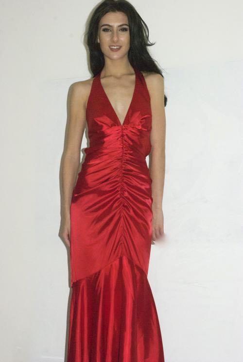 Morgan and Co - DRESS - size 10 - Red - Backless Dress with bow detail - GLAM shop Vintage collection - Dress collection - 008GSV Image