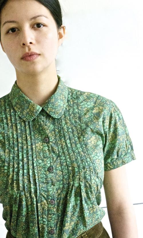 001GSV-Country Casuals -Green Floral shirt  Image