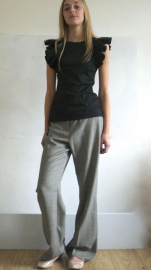 Linea - Size  14 - Trousers  - Black and Cream - Dog Tooth - Check - GLAM shop Vintage - Black and White Collection  007GSV Image