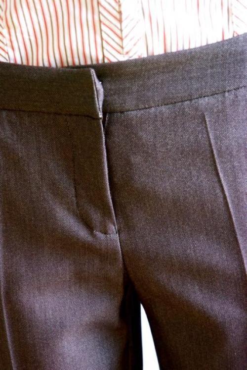 Brown - Trousers - Petite - size 8 - short - Slight glimmer giving a very rich colour  Work - GLAM shop - Vintage 005GSV Image