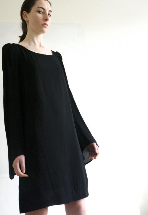 Great Plains  - Black - Size 10 - 12  - Top - Dress - Long Sleeve - GLAM shop Vintage - Black Collection -  009GSV Image