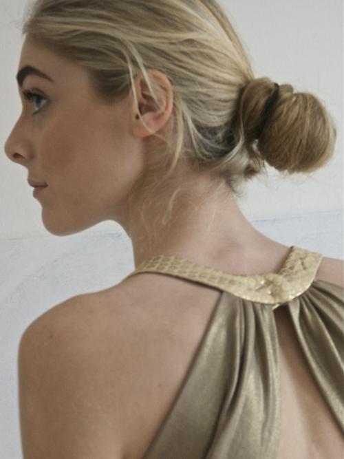 014GSV-Dress -Gold -Mock sequin - Label Morgan Image