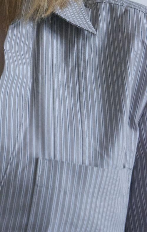 013GSV-Work-Next-Grey-long sleeve shirt-white and black stripe  Image
