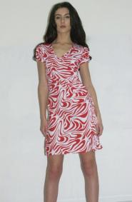 Ce Me Label - Dress - size 10 -  Red - White -  swirl Pattern  - Party - Prom - Evening  - Ce Me Label -  012GSV Image