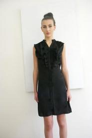 Black  - Dress - Size - 10 - Shirt Style - Decorative ruffle  panel      Black & White Collection - 001GSV             Image
