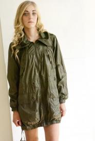 Coat - Size 14 Military - Styling - Khaki Green - MOD Coat - Three quarter - GLAM shop - Vintage 008GSV Image