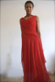 Frank Usher  - Dress - Size 12 - RED - Evening - Party - Ball - Prom - GLAM shop - Vintage - Dress Collection - GSV024  Image