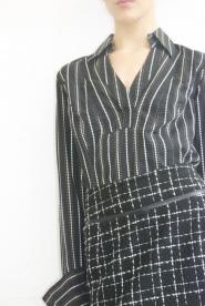 Next - Black - Shirt - Size 14 -Stitch Detail - GLAM shop - Vintage - Work Collection 001GSV  Image