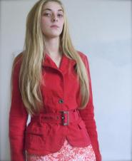 Jane Norman - Jacket - Size  12 - Red - Cotton - GLAM shop Vintage  - Military Collection - 014GSV Image