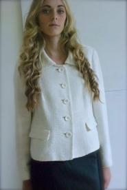 Planet - Size 12 Jacket - Round Neck -Cream - white - Jacket - Black and White Collection - GLAM shop Vintage Collection  004GSV Image