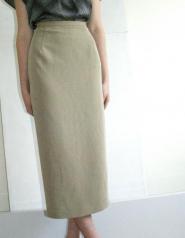 Alexon - Skirt - size 10 - Beige  - Long -  pencil - Style - GLAM shop  - Vintage - Work - Collection - Designer -  007GSV Image